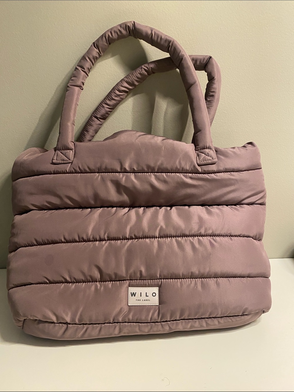 Wilo the Label Purple Quilted Puffer Tote Bag